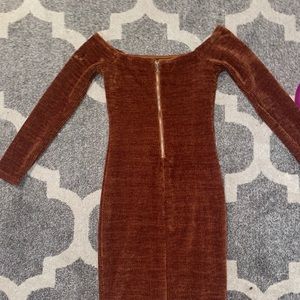 NEVER WORN WITH TAGS. Brown midi dress